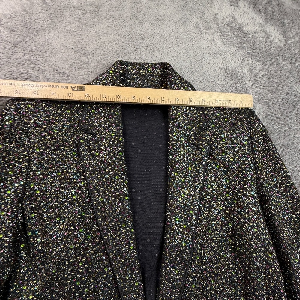 St. John Couture Marie Gray Womens 8 Sequin Embellished Blazer Black Beaded VTG - Picture 11 of 15